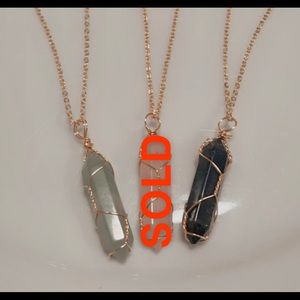 crystal necklace w/ gold chain